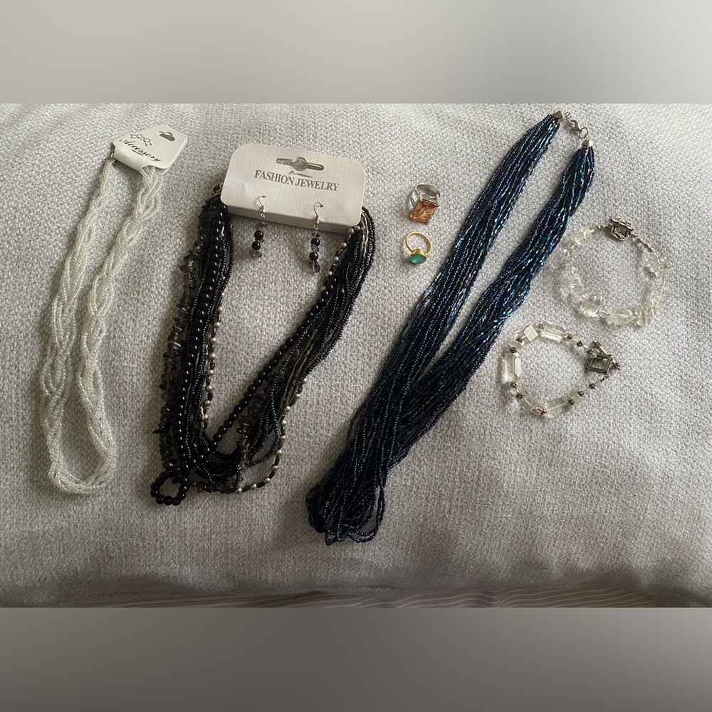 Jewelry Lot Beaded Necklaces Bracelets Rings Earrings NWT Preowned Mermaid